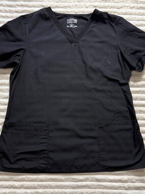 Cherokee WW645 Women's Black Medical Scrub Top XL Polyester Cotton Spandex
